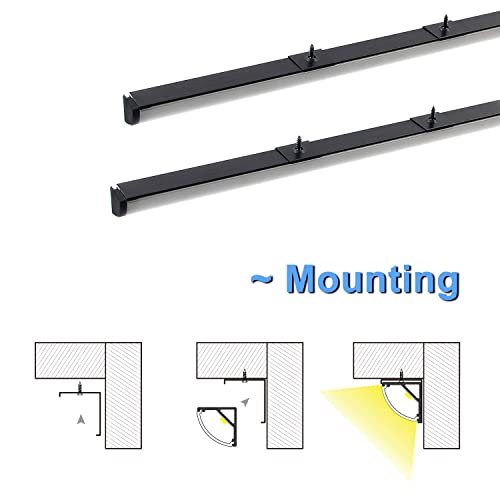 Image of VST 10pack 3.3ft LED Channel, V Shape Diffuser, Aluminum Channel System with Milky Cover, End Caps and Mounting Clips, Aluminum Profile for LED Strip Light Very Easy Installation