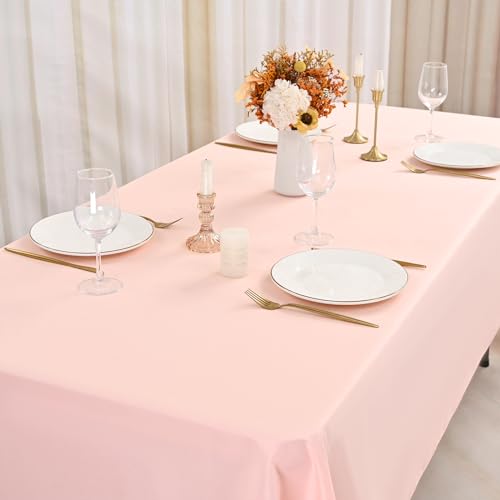 10 Pack Pink Tablecloth for Rectangle Tables,60 x 126 Inch Polyester Tablecloth for 8 Ft Tables,Stain and Wrinkle Resistant Washable Fabric Table Cover for Wedding,Buffet Party by FXKS - Image 7