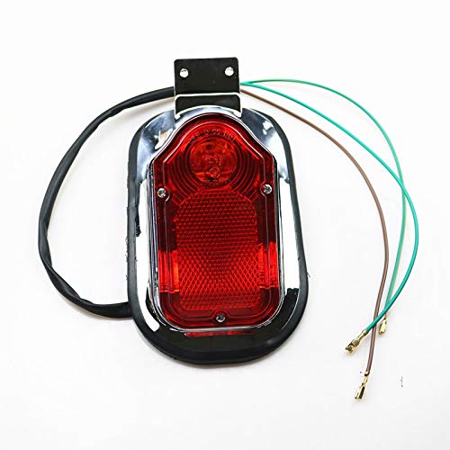 Feu stop arrière de frein de pierre tombale rouge de moto chromée pour Harley Honda Kawasaki Suzuki Yamaha Chopper Cruiser Touring personnalisé Cover