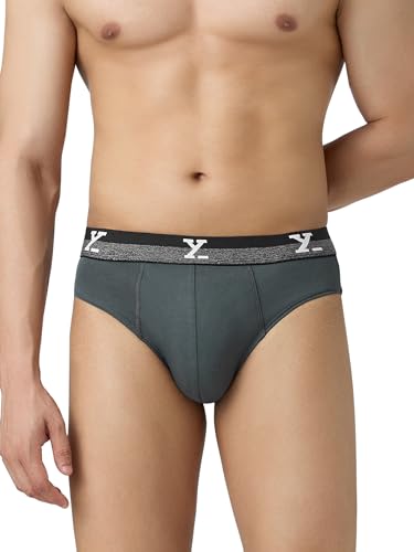 Image of XYXX Men's Aero 100% Super Combed Cotton Regular Fit Solid Anti Bacterial Briefs with No Marks Waistband (Pack of 3)
