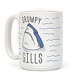 LookHUMAN Shark Coffee Mug - Funny Coffee Mugs Adult Humor, Double-Sided Print Ceramic Coffee Cups as Pun Coffee Mug, Dishwasher Safe Novelty Coffee Mugs for Women & Men, Unique Coffee Mugs, 15oz
