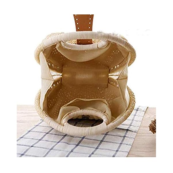 Puedo Women Shell Shape Straw Bag Rattan Woven Beach Handbags Summer Straw Tote Bag (Off white)