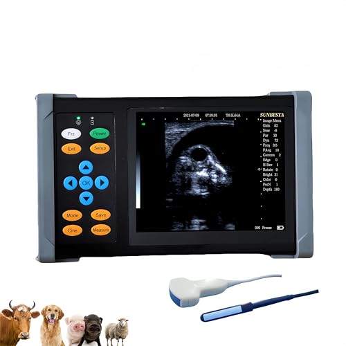 SUNBESTA A20 Portable Ultrasound Machine for Pregnancy, at Home Ultrasound Machine for Dogs, Pigs, Sheep, Goats, Cattle and Horses Pregnancy Check (Convex Probe+Rectal Linear Probe)
