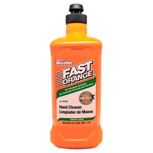 Fast Orange 23148 Smooth Lotion Hand Cleaner Heavy Duty Waterless Cleaner for Mechanics w/Aloe Lanolin & Glycerin Removes Grease Grime & Stains 48 Oz.