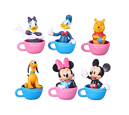 Image of AUGEN Cartoon 6 Set Micky-Mouse Club House Action Figure Keychain Limited Edition for Car, Decoration, Cake, Office Desk & Study Table (Pack of 6 Pieces)