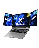 16' Triple Screen Laptop, Core i7-12700H (14 Cores, 4.7GHz), 32GB RAM, 2TB SSD, 16' FHD+ & Dual 10.5' Displays, Face Unlock, Fingerprint, Full-Function USB-C, RJ45, Win 11 Pro Workstation