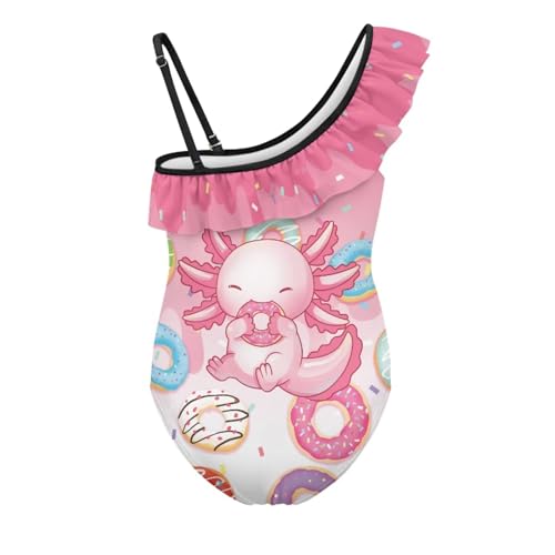 Image of Ladybug Swimsuits for Girls 5-14 One Piece Bathing Suit Kids One Ruffle Shoulder Beach Sport Swimwear