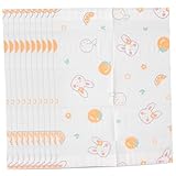 Gatuida 10 Piezas Manteles Individuales Desechables para Bebés Diseño Infantil Naranja y Conejo Resistentes Aceite Portátiles para Casa y Viajes Prácticos para Mesa Infantil