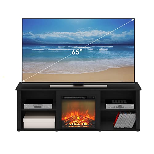 Furinno Classic 70 Inch Tv Stand With Fireplace, Americano #TOP3