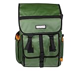 Lunkerhunt LTS Tackle Backpack - Grey - Zipperless Fishing Backpack with 2 Rod Holders and Tackle Box (Green)