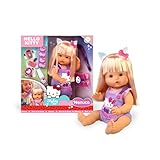 Nenuco x Hello Kitty - Muñeco de 35 cm con Cuerpo Duro y Pelo Largo Rubio, Incluye Accesorios de Peinado y Vestido Hello Kitty, Ideal para Crear Peinados Únicos, Famosa (NFND2000)