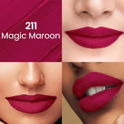 Image of Swiss Beauty Pure Matte Creamy Lipstick | Non-drying, Highly pigmented Lipstick | Shade- Magic Maroon, 3.8gm|