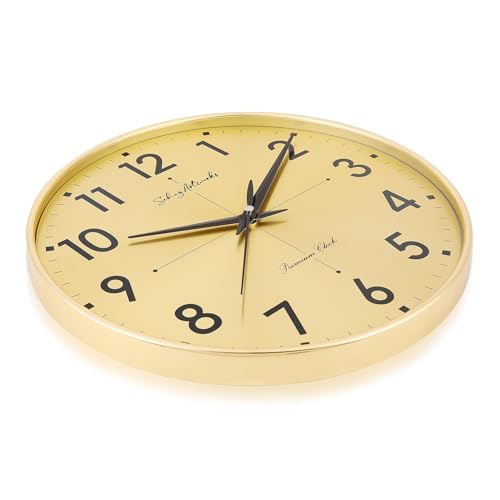 Image of Sehaz Artworks Wall Clock for Living Room Stylish | Traditional Wall Clock for Hall Big Size | Wall Watch for Living Room Stylish | Metal Dial - Golden 32x32 CM