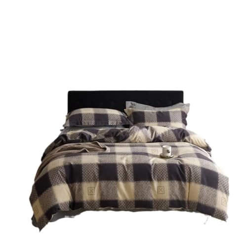 Juego de cuatro piezas de algodón y ropa de cama suave de rayas 2