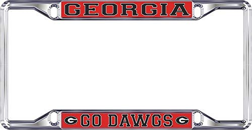 Elite Fan Shop Georgia Bulldogs License Plate Frame Silver