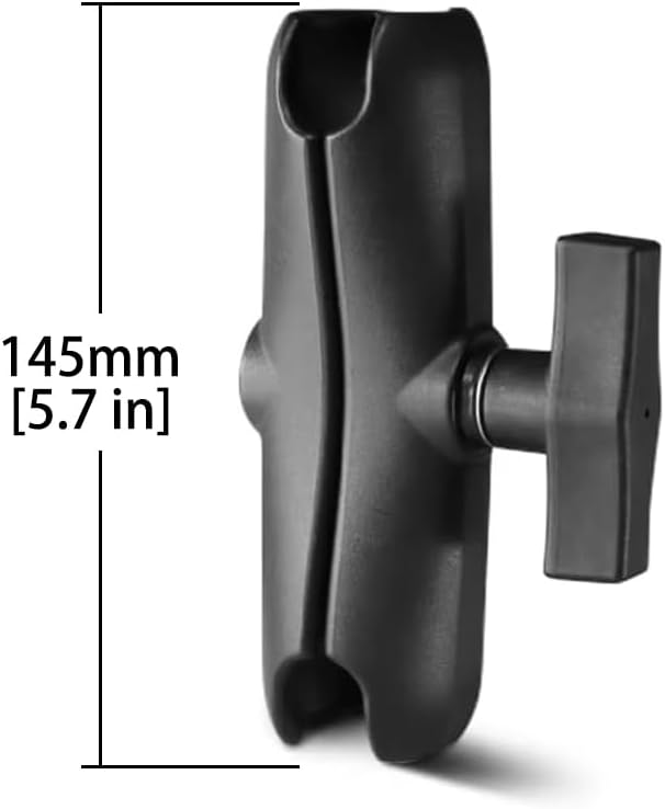 Strg Double Socket Arm for 1.5 Inches/C Size/ 38mm Ball Mounts, 5.7" Length Aluminum Alloy Double Socket Arm Medium Socket Arm Powerful Clamp Compatible with RAM Mount, iBolt and More