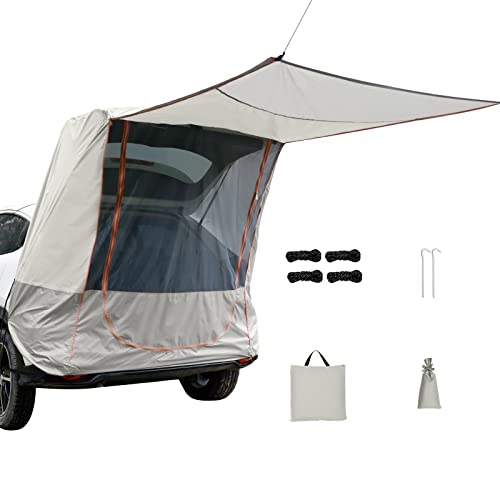 Grassman SUV Tailgate Tent with Awning Shade Tent Extra Large Universal Waterproof Car Camping Gear Tent Road Trip Grey