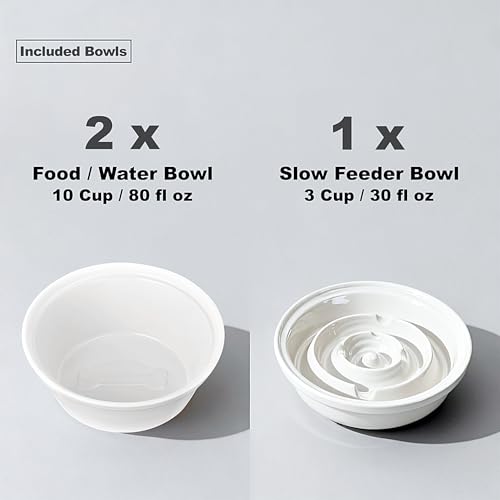 BestVida Erhöhter Haustierständer, Wasser-/Futternapfhalter, Futterbar, Futterstation für mittelgroße und große Hunde, Doppelnapfständer, Hundebar