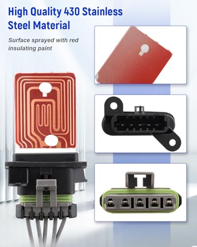 Image of HVAC Blower Motor Resistor Kit Fit for Chevrolet Sonic 2012-2021 Spark 2013-2015 Trax 2015-2022, AC Blower Control Module with 13 AWG Connector Wire Harness, Replace 95018066 94560526
