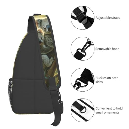 Mochila Pequeña Unisex Sling con Estampado de Hojas Koala miniatura 5
