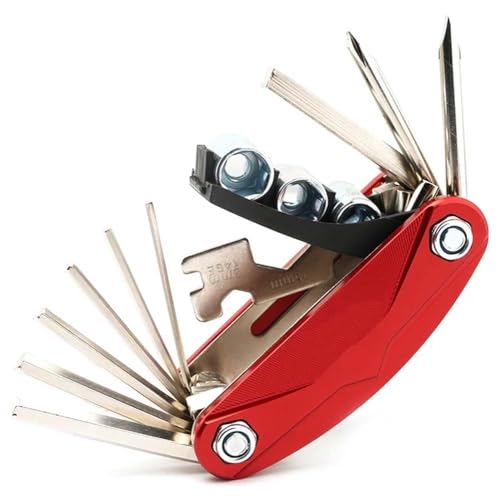 Kit di Strumenti per la Riparazione di cacciaviti per Peugeot Django 125 2015-2026, Moto Strumento Multifunzione Portatile di Riparazione Set di Cacciaviti,B/Red