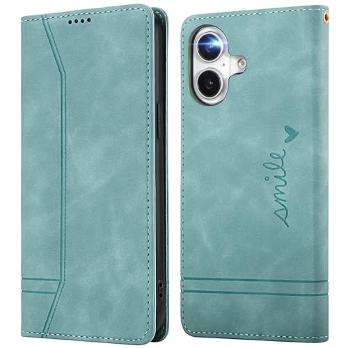Étui portefeuille en cuir bleu avec porte-cartes et béquille pour homme et femme