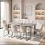 1 Grey Table + 8 Flannel Chair|beige