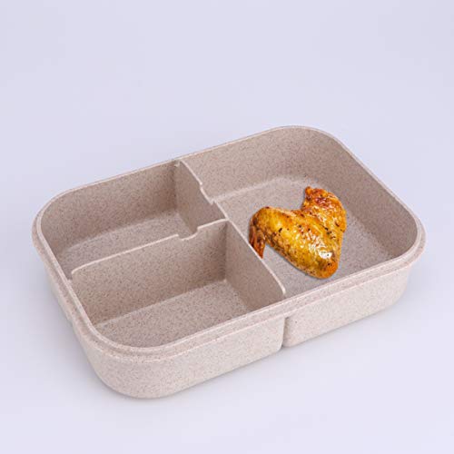 HEMOTON Bento Box Recipientes de AlmoÃ§o para CrianÃ§as Adultos Palha de Trigo Bento Lunch Box Meal