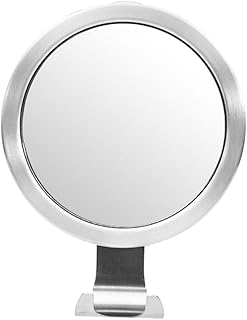 TONGNENGLIU Metal Suction Shaving Mirror Shower Mirror Fogless for Shaving with Razor Holder,Men Women Home Wall Hanging Traveling for Bathroom, Vanity, Bathtub (Round)