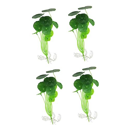 NOLITOY 4 Pcs Fish Tank Lotus Leaf Aquarium Water Grass Artificial Plants Artificiales para Fish Tank Decoration Lifelike Aquarium Plants Fake Water Plastic Flower Dining Table