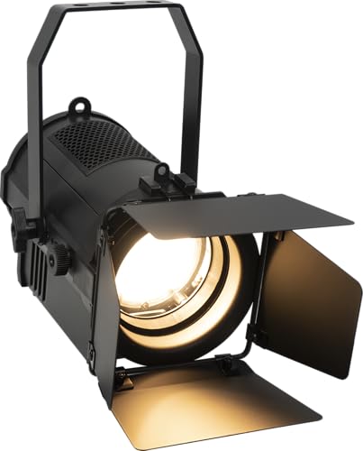 ZVH Mini Fresnel 100W Stage Spotlight with Barn Doors, Warm White and Cool White, High CRI, DMX, Manual Control, for Church Museum Theater Stage Exhibition Lighting 2700K-6500K(3-pin)