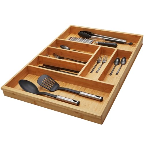 ORGA-BOX 3 Range-couverts BAMBOO pour tiroir 80 cm (473 x 697 mm) avec 7 compartiments insert de tiroir en bois pour cuisines Nobilia/Noblessa à partir...