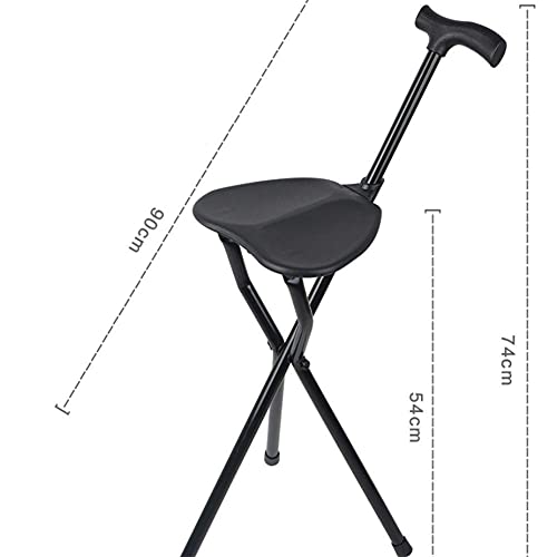 Muletas para adultos, banqueta dobrável triangular com capacidade de assento de liga de alumínio gro
