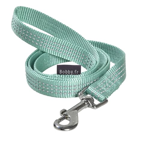 Bobby Safe - Guinzaglio per Cani di Taglia Media, Riflettente e Resistente, con Aggancio a Moschettone di Sicurezza in metallo, Colore Turchese, Taglia S/M, lunghezza 100 cm
