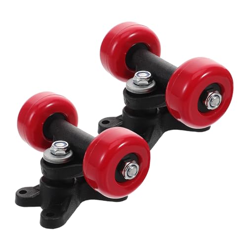 Roues de skateboard rouges et trucks Yardwe pour le skatepark local