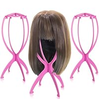obeoby Wig Stand, Portable Wig Holder Wig Head Stand for All Wigs Travel Wig