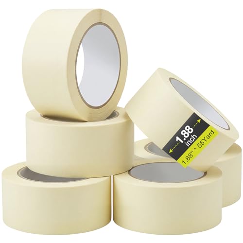 Image of Fainne 6 Rolls 1.88 Inch Masking Tape Bulk 55 Yards