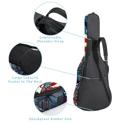 Sac pour guitare multicolore étui étanche 108cm à poches multiples