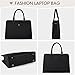 RAINSMORE Laptop Bag for Women 15.6 Inch Laptop Tote Bag Leather Work Bag Waterproof Womens Briefcase Business Office Computer Tote Bag Large Capacity Handbag Shoulder Bag Black