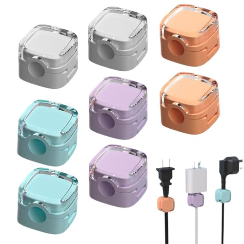 IKOPFLN Clips CâBles, 8 pcs Organisateur de cable MagnéTique avec Auto-AdhéSifs, Couleur Organiseur De CâBles Pour Bureau, Support Mural Pour CâBles, Serre-CâBles Pour Bureau, Organisateur cable