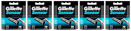 Gillette Sensor - 50 Blades (5 x 10 or 10 x 5 Packs)