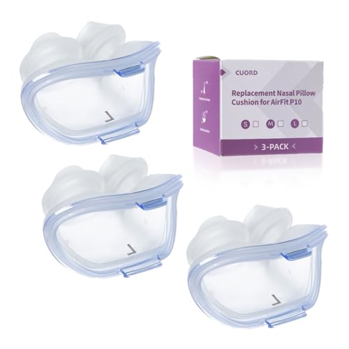 Image of 3 Packs Replacement Nasal Pillow Cushion for ResMed AirFit P10, Compatible with Original Airfit P10 Frame, Replacement Silicone CPAP Supplies, Reliable Seal & Lighter Weight, Large