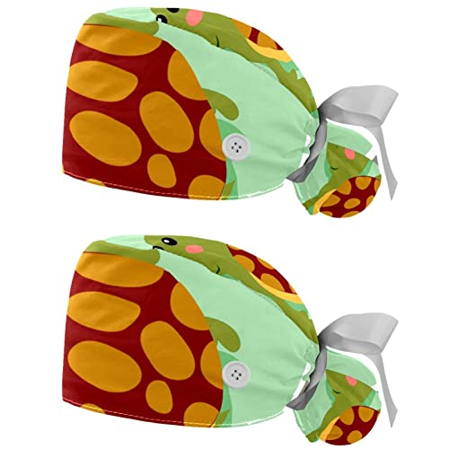 Chapeaux de travail tortue mignonne JDEZ casquettes bouffantes mixtes légères et lavables