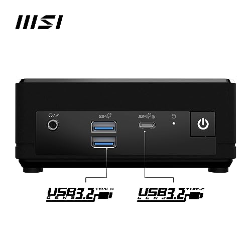 Image of MSI Cubi N ADL S Mini PC - Intel N100 CPU (DDR4 Memory & M.2 SSD Storage Compatible), USB 3.2 Gen 2 Type-A & Type-C (DP Alt) Ports, HDMI 2.1 & DP 1.4, Wi-Fi AC 9462, Bluetooth 5