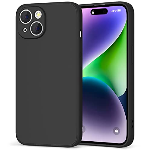 AK Custodia per iPhone 14 Cover, Custodia Protettiva Completa in Silicone Liquido Ultra Sottile con Rivestimento in Morbido Tessuto in Microfibra per iPhone 14