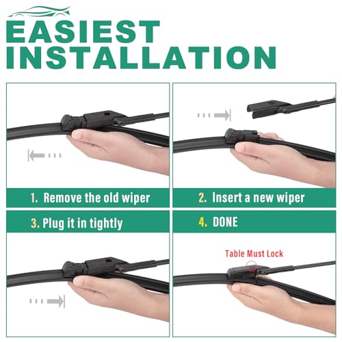 Image of 24 inch 21 inch Windshield Wiper Blades Replacement for Buick Enclave Chevy Malibu GMC Acadia Saturn Aura Outlook VW Tiguan Land Rover Range Rover Evoque Original Factory Quality Front Wipers Set (Pack of 2)