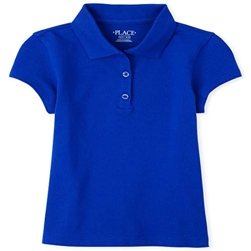 The Children's Place girls Uniform Pique Polo Shirt, Renew Blue, 10 12 US
