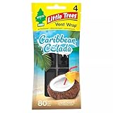 Little Trees Vent Wrap Air Freshener, Caribbean Colada, 4 Packs of 4