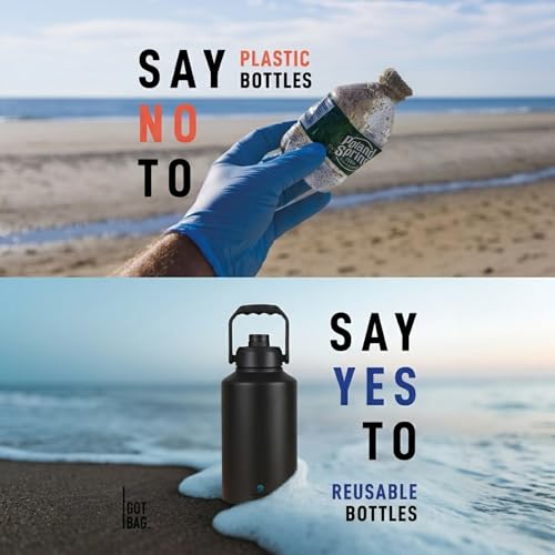 Image of Pack of 2 Insulated Water Bottle, Triple Wall Vacuum Stainless Steel Jug (Cold for 18+ Hrs), Leak Proof & Non-BPA, Water From Bottle for Hiking, Camping and Hotel (Black 2.1L+ 2L)