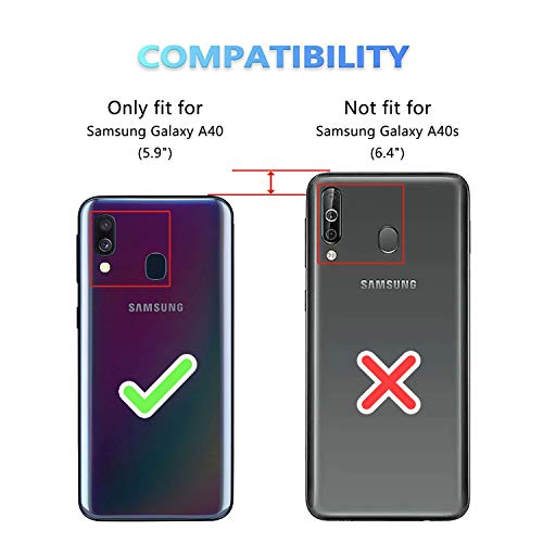 ykooe Case for Samsung Galaxy A40, PU Leather Wallet Flip Case Samsung A40 Phone Case with Card Slots Protective Cover for Samsung Galaxy A40